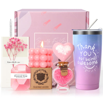 Rose Self Care Gift Set for Women – “Thank You for Being Awesome” Spa Gift Box