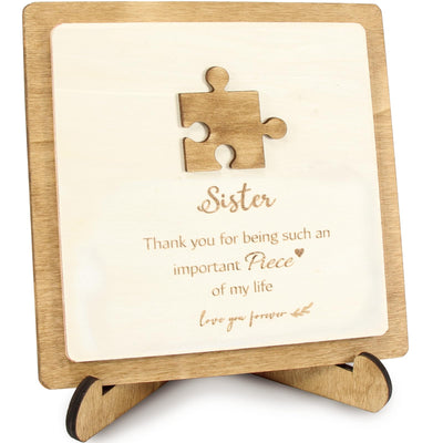 Puzzle Piece Plaque for Sister – Meaningful Gift She’ll Treasure Forever