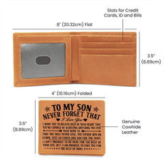 To My Son – Always Remember Leather Wallet | A Gift He’ll Carry Every Day