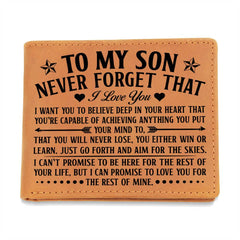 To My Son – Always Remember Leather Wallet | A Gift He’ll Carry Every Day