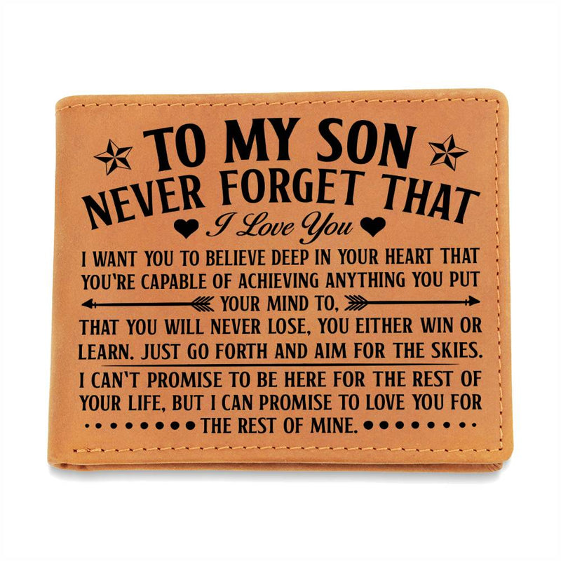To My Son – Always Remember Leather Wallet | A Gift He’ll Carry Every Day