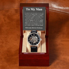 To My Man – Luxury Openwork Watch | A Timeless Gift for the One You Love
