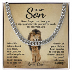 To My Son – Never Forget Cuban Link Chain | A Gift He’ll Wear Every Day