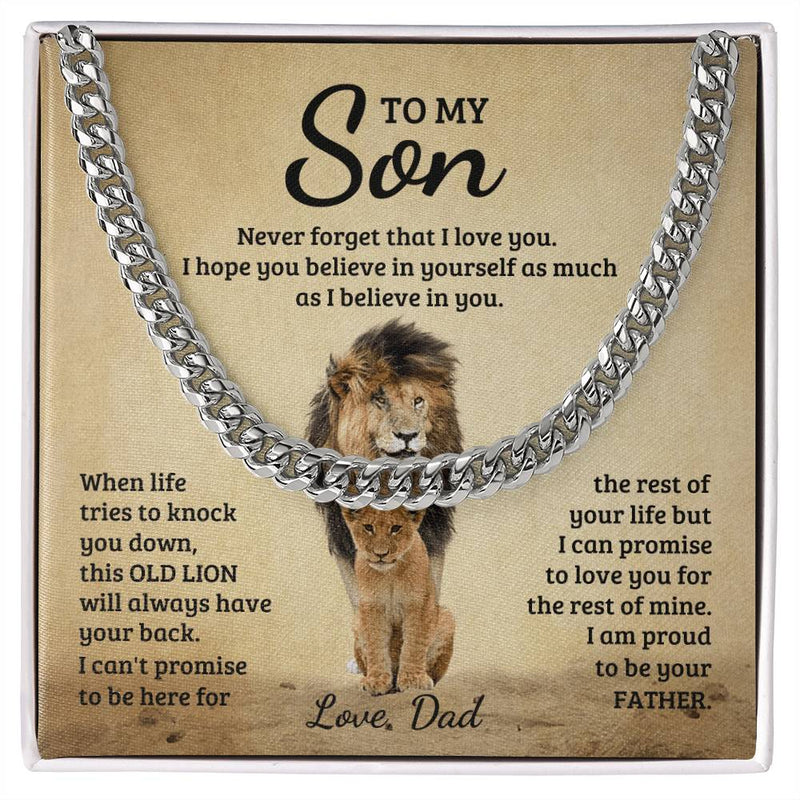 To My Son – Never Forget Cuban Link Chain | A Gift He’ll Wear Every Day