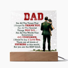 Thank You Dad – A Light That Reminds Him He’s Loved | LED Acrylic Plaque
