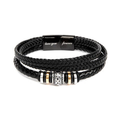 Love You Forever Leather Bracelet – Meaningful Gift for Him