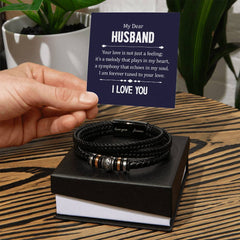 Love You Forever Leather Bracelet – Meaningful Gift for Him