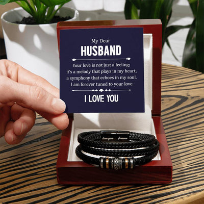 Love You Forever Leather Bracelet – Meaningful Gift for Him