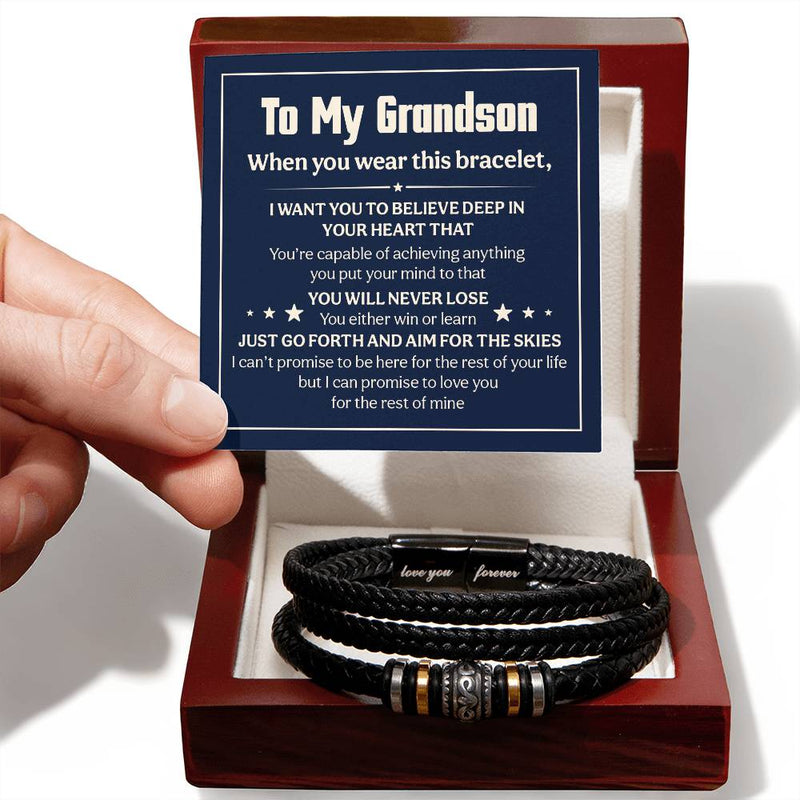 To My Grandson – Love You Forever Bracelet | A Gift He’ll Always Carry