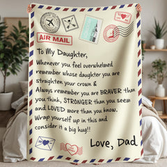 To My Daughter – Braver Than You Believe Blanket (From Dad) | A Gift She’ll Always Feel
