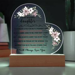 To My Beautiful Daughter – Acrylic Heart Plaque | A Gift She’ll Treasure Forever