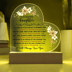 To My Beautiful Daughter – Acrylic Heart Plaque | A Gift She’ll Treasure Forever
