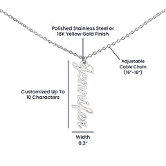 To My Daughter – Personalized Vertical Name Necklace | A Gift She’ll Treasure Forever